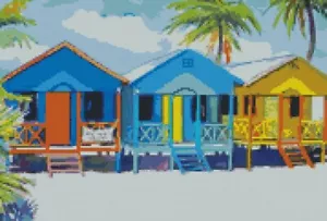 Beach Huts - Cross Stitch Chart/Pattern/Design/XStitch - Picture 1 of 3