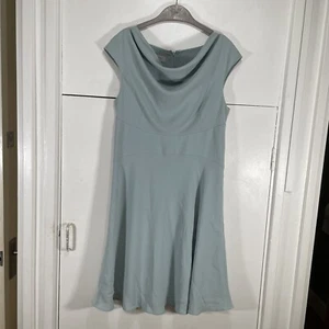 Hobbs Dress Green Midi Cowl Neck Fully Lined Size UK 12 EU 40 US 8 - Picture 1 of 3