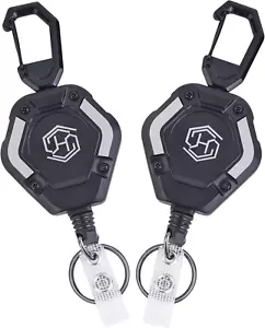 2-Pack Retractable Keychain - Heavy Duty Badge Holder, Retractable ID Badge Reel - Picture 1 of 12