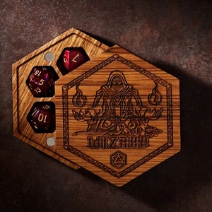 Wizard | Dice Box DnD | ZEBRA WOOD | Dice Vault | DnD Dice Set - Picture 1 of 5