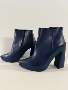 Botín Vic Matié Púrpura Azul Tacones Cuero Talla 39 Italia Sexy Tacón $519 Nuevo con Caja - Imagen 1 de 7