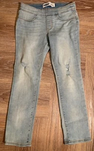 Old Navy Skinny Pull-On Jeans Girls Size Medium 8/Adjustable Waistband LightWash - Picture 1 of 3