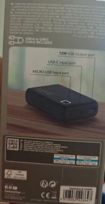 power bank 10000 mah Cellularline Essence colore nero, confezione sigillata - Immagine 1 di 2