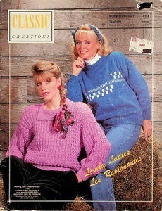 Ladies Tops Pullovers Sweaters Knitting Patterns By Classic Creations - Picture 1 of 3