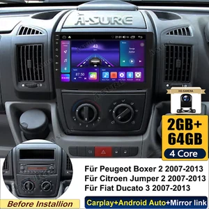 2+64G Android 14 Autoradio Navi Kam Für Fiat Ducato Peugeot Boxer Citroen Jumper - Bild 1 von 16