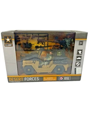 U.S. Army DESERT FORCES 11pc Playset 2 Action Figures, Gear & Off Road Vehicle! - Image 1 of 3