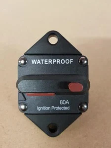 80amp 12v Circuit Breaker Resettable Flush Panel Car Solar Audio Marine Fuse - Foto 1 di 4