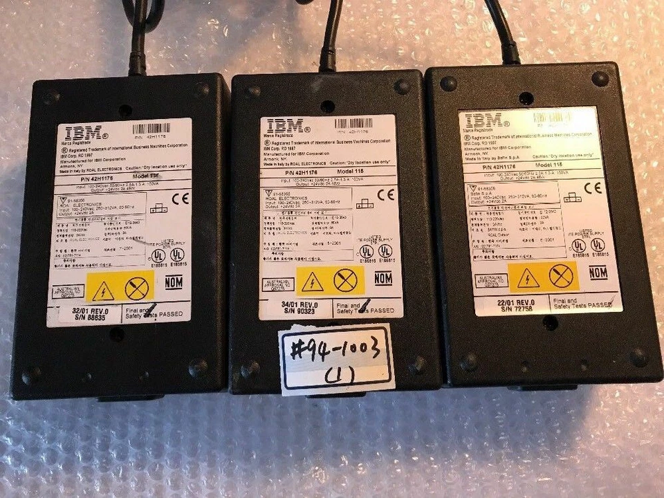 -1x  IBM 42H1176  42H1178 3Pin 24V 2A POWER SUPPLY for IBM 4610-TF6  PRINTER - - Image 1 of 3