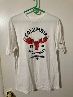 Columbia Sportswear Co. Adult Large White 100% Cotton Graphic T-Shirt - Image 1 of 4