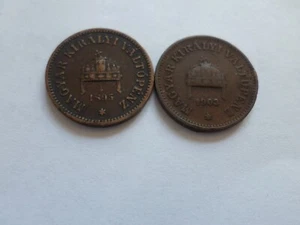 Two Hungary 1895 1903 2 filler coins VG to VF condition! - Picture 1 of 3