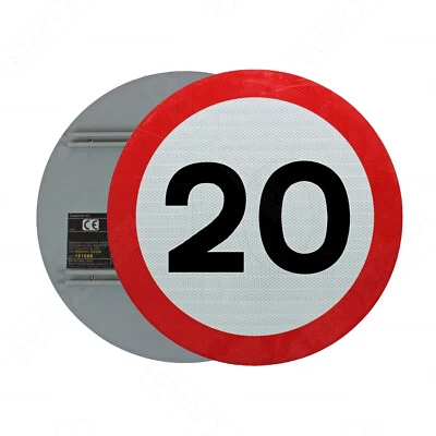 START TRAFFIC 20MPH Speed Sign Road Grade CE Marked Reflective | Various Sizes Post Mounted