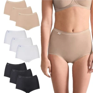 Sloggi Basic + Maxi Briefs 3 Pack Of Sloggi Full Briefs 95% Cotton Underwear - Picture 1 of 18