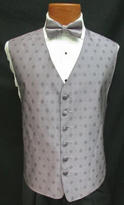 Men's Perry Ellis Purple Tuxedo Vest & Bow Tie Wedding Groom Prom Medium M - Picture 1 of 4