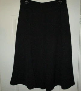 WOMENS SMART BLACK SKIRT FORMAL FLARED MIDI W32" FITS A 12-14 - Picture 1 of 2