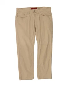 PIERRE CARDIN Hombres Lyon Pantalón Recto Informal W34 L26 Beige Algodón AN02 - Imagen 1 de 5