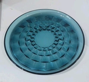 Vintage Blue Whitehall Riviera Colony Glass 9" Plate?? - Picture 1 of 2