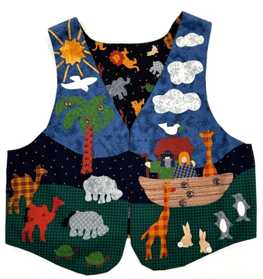 Noah's Arc Childrens Handcrafted Reversible Vest Medium Multicolor Cotton - Image 1 of 4