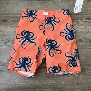 Old Navy Board Shorts Boys Medium Octopus Print 7 Inch Mesh Lined New - Picture 1 of 11