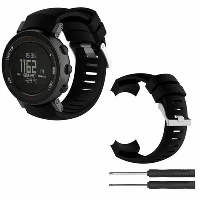 Silikon Armband Strap Mit Werkzeug für SUUNTO Core Alu Deep Black Digital Watch - Bild 1 von 4