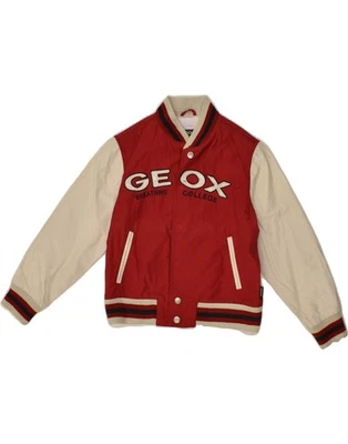 GEOX Boys Graphic Varsity Jacket 5-6 Years Red Colourblock Polyester AD01 - Image 1 of 3