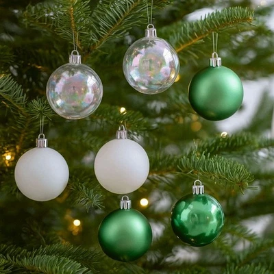 24pcs 6CM Xmas Decorative Hanging Ornaments Christmas Spheres Pendant  Party - Image 1 of 4