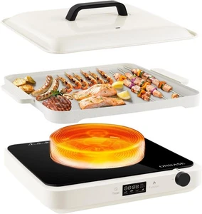ONNASE Portable Induction Cooktop 1200W Single Burner Electric Grill/Griddle - Picture 1 of 8