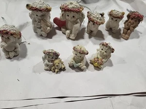 9 Vtg Dreamsicles Lot Figurines Signed Kristen 6 Flower Wreaths Ornaments 1998 - Picture 1 of 9