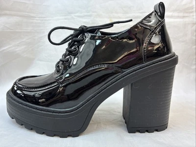 FOREVER STATE-PATENT-OXFORD CHUNKY PLATFORM 4" Hi-Chunky Block Heel Women PUMPS - Image 1 of 4