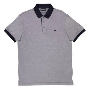 Emporio Armani Lyocell-Blend Striped Polo Shirt - Picture 1 of 6