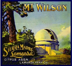 Sierra Madre Lamanda Park Mt. Wilson Orange Zitrusfruchtkiste Etikett Kunstdruck - Bild 1 von 1