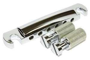 Chrome Zinc Tailpiece w/ studs and anchors for US Gibson guitars Made in USA - Picture 1 of 4