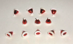 Santa Hats Mini Ornaments Red with White Snow Trim, Plastic 20mm 3/4" - Picture 1 of 4