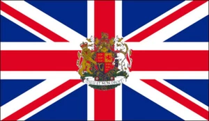 UNION JACK with ROYAL CREST 5x3 feet FLAG 150cm x 90cm MONARCHY ROYALTY - Picture 1 of 1