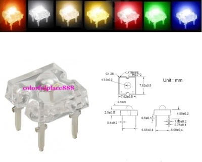 3mm Red Yellow Blue White Orange Warm Piranha Superflux LED Dome Wide Angle Leds - Image 1 of 4