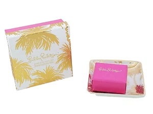 Lilly Pulitzer Soap And Tray Set NIB Featured in Metallic Palms 172423 - Picture 1 of 5