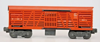 Lionel Postwar Trains ORANGE Cattle O Gauge Train Car 3656 1:48 Scale 🐮 Freight - Image 1 of 4