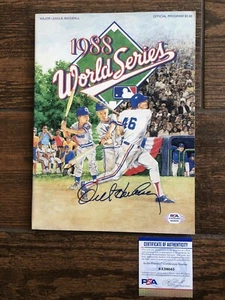 Orel Hershier AUTOGRAPHED 1988 WORLD SERIES PROGRAM SIGNED LA DODGERS PSA witnes - Picture 1 of 7