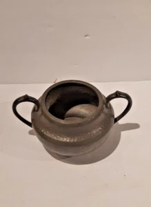 Hampton Pewter Hammered Sugar Bowl Vintage - Foto 1 di 13