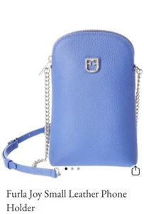 Furla Joy Leather phone crossbody- NWT -Blue - Picture 1 of 11