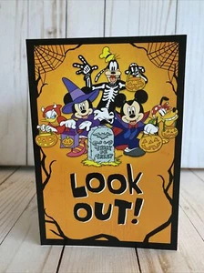 Mickey Mouse Haunted House Halloween Card Minnie Goofy Pluto Disney Hallmark New - Picture 1 of 6