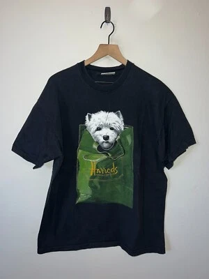 Camisa De Colección Harrods Knightsbridge Perro Cachorro Gráfico Camiseta Negra Extra Grande Foto 1 de 4