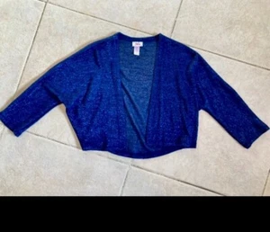 Girl Size 12 Sparkly Navy Cardigan, Shrug - Great Condition! - Picture 1 of 4