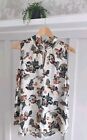 *** LADIES CREAM PATTERNED BLOUSE, SIZE XL, ROSE &amp; OLIVE ***