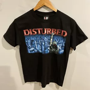 Vintage Disturbed T Shirt 2000 Y2K Metal Band Ten Thousand Fists Size Medium - Foto 1 di 6