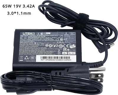 Original LITEON 65W 19V 3.42A Adapter Acer Chromebook 11 C730 3.0*1.1mm Charger - Image 1 of 4