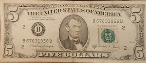 1988 Series a 5 Dollar Bill Great Condition - Picture 1 of 2