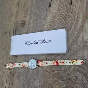 Reloj con correa de patrón floral rosa Elizabeth para dama. en buen estado y funcionando - Imagen 1 de 5