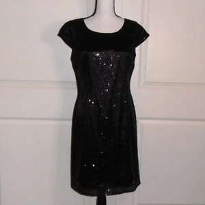 Tahari Black Sequin Sheath Dress Size 8 – Elegant Sparkle for Evenings 💫 - Bild 1 von 6