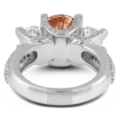 Anillo de compromiso de oro de 14 k con diamantes naturales certificados corte redondo SI1 rojo de 1 3/4 quilates Foto 1 de 4