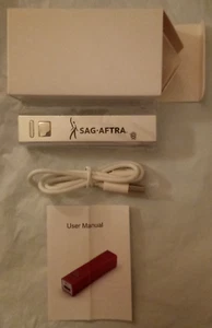 SAG-AFTRA Logo Silver Tone Power Bank & Micro USB Cable - Photo 1 sur 2